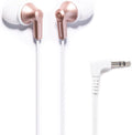 Panasonic ErgoFit Wired Earbuds, 3.5mm Jack In-Ear Headphones Wired with Dynamic Crystal-Clear Sound and Soft Ergonomic Custom-Fit Earpieces (S/M/L), for Phones and Laptops - RP-HJE120-N (Rose Gold)