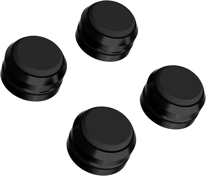 Preffair Audio Speaker Aluminum/Silicone Isolation Feet Turntable Damper Vibration Stopper Stand Absorption Shock Pad for Amplifier Preamp DAC Devices 4Pcs (Black, 1.73"x1.18")