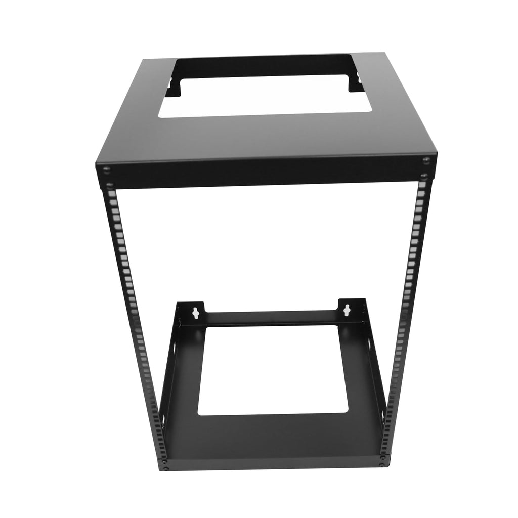 GlobalRack 15U Wall Mount Open Frame, 18" Depth, w/ 2X 1U Shelves