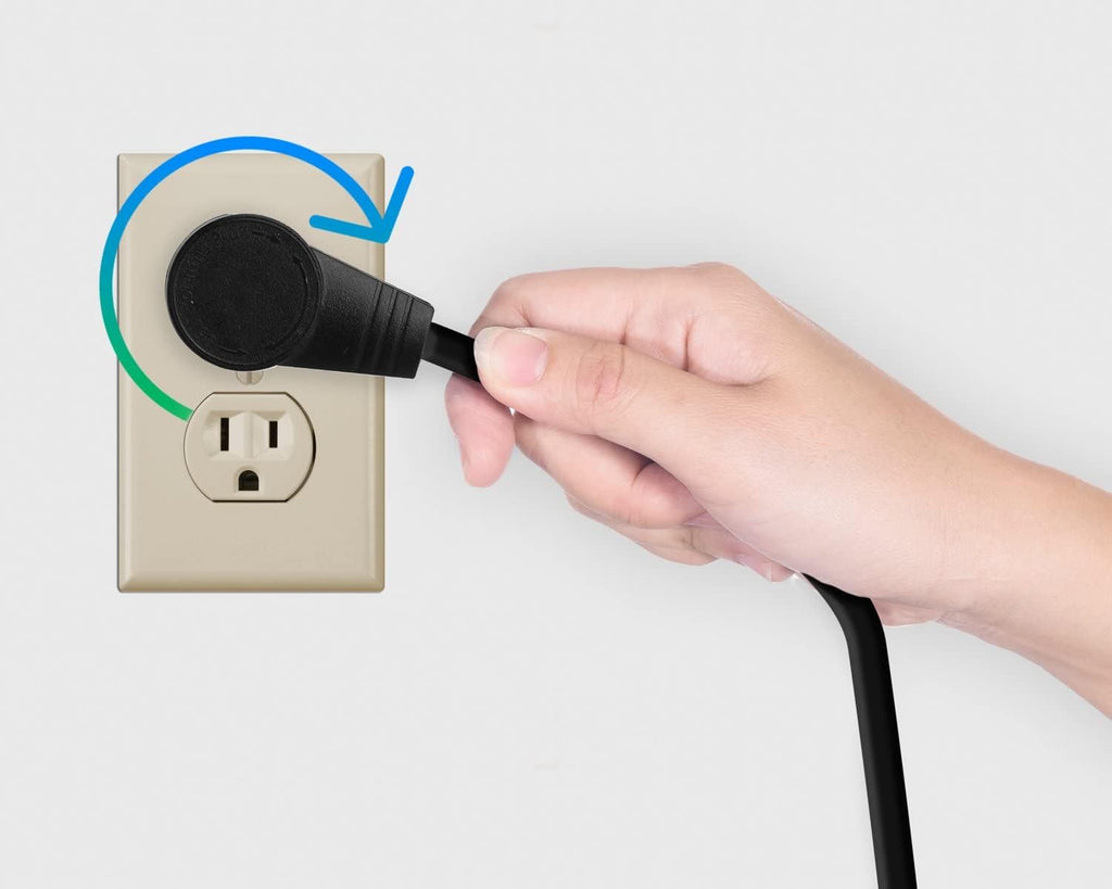Maximm 5 Ft Black Power Cord 360 Rotating Flat Plug 3 Prong AC Cable for PC