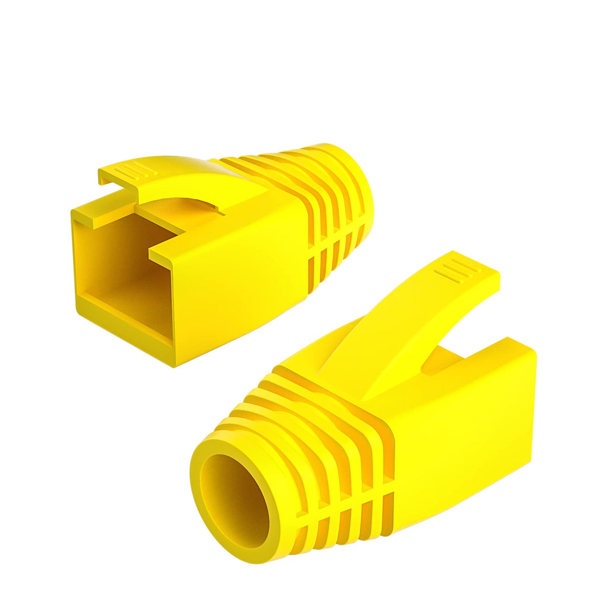 JODROAD 100Pack RJ45 Boot Cover, Cat5 Cat6 Cat6A Ethernet Network Cable Strain Relief Boot, Fits Overall Jacket Diameter 5.5-6.5MM Ethernet Cable (Hole Diameter: 6.5mm, Grey)