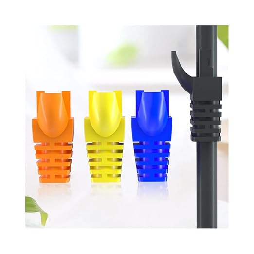 50 Pcs Cat5 Cat5E Cat6 Strain Relief Boot, RJ45 Plug Connector Cover Modular Network Plug Connector Cap Cable Connector Boots, Red