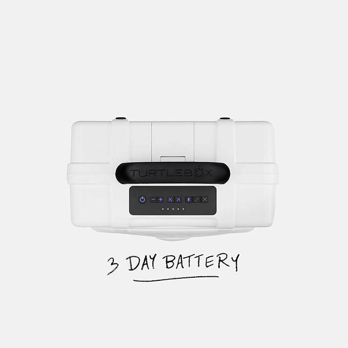 Turtlebox Original Gen 3: Portable Outdoor Bluetooth Speaker – Ultra-Loud (120dB), Waterproof (IP67), Rugged, Impact-Resistant, 3-Day Battery | Party Mode: Unlimited Pairing Stereo, White/Royal Blue