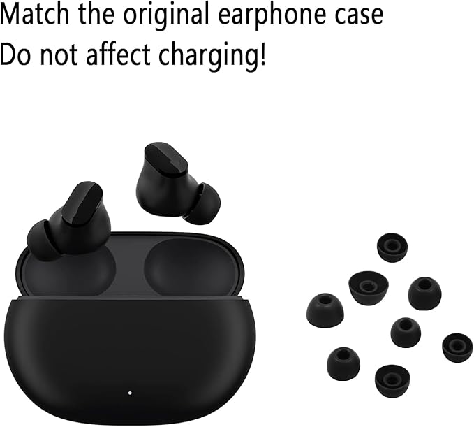 Replacement Silicone Ear Tips for Beats Fit Pro/Studio Buds/Studio Buds+ Headphone, 6 Pairs Earbuds Eartips L/M/S, Eargels Set Fit in Case, Earplug Ear Cap, Ear Buds Accessories-Black