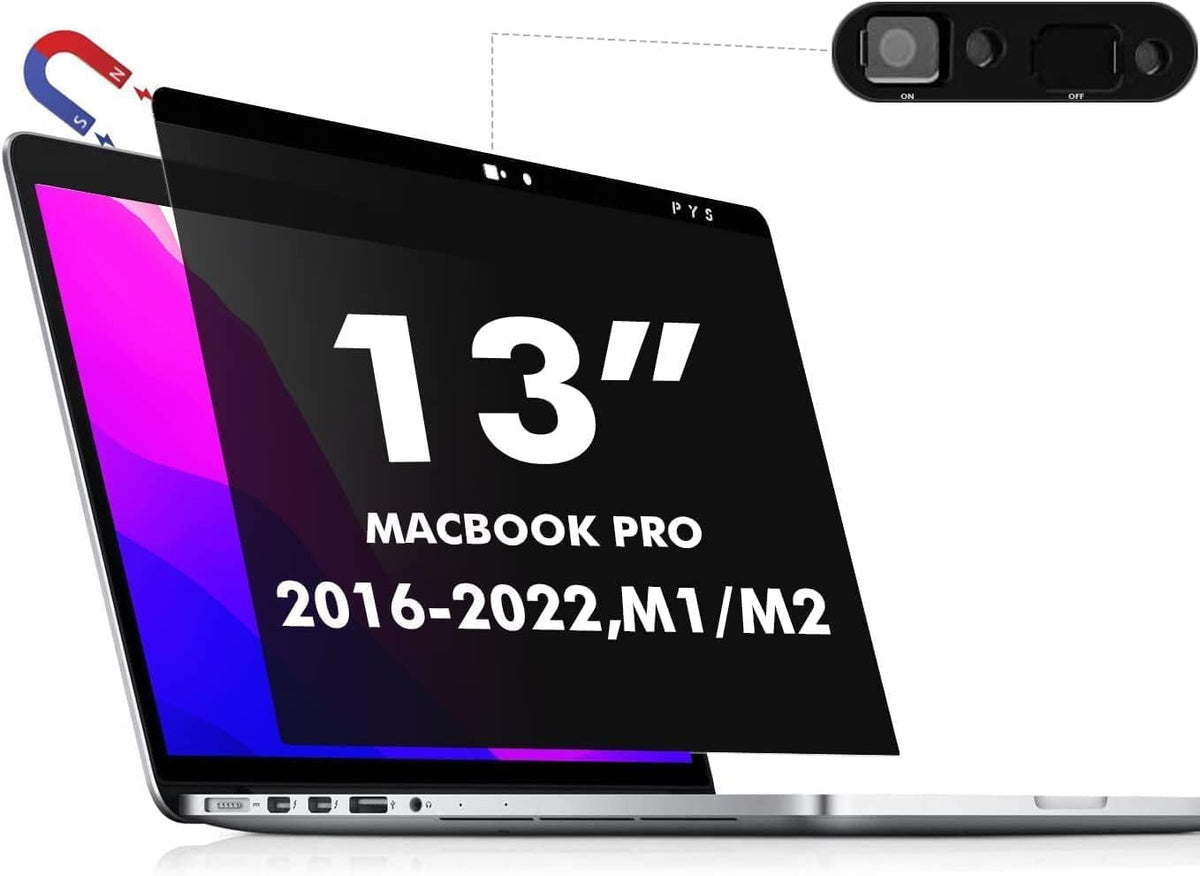 PYS macbook air 13 inch privacy screen Compatible with MacBook Air 13.3'(Released in 2018-2021: A1932,A2179,A2337)-Anti Glare，Webcam Cover Slider，Provide Privacy, Ultra Slim，Easy On