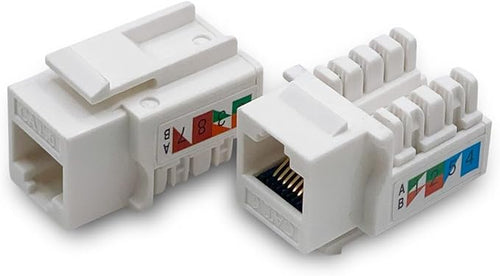 (50-Pack) Cat6 Keystone Jack - [UL Listed] - Ethernet Wall Jack - Wall Cat6 - Cat6 Network Coupler - Keystone Jack - Cat5/5e/6 Compatible - Cat6 Network Coupler