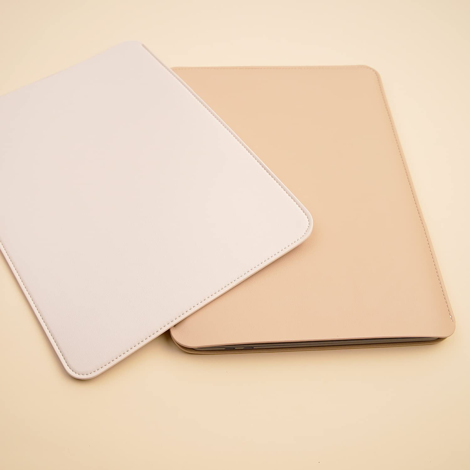 Benfan Laptop Sleeve 14 Inch Compatible with New 14 inch MacBook Pro A2992/2918 M3 A2442, A2779, Surface Laptop 13.5 Color Beige