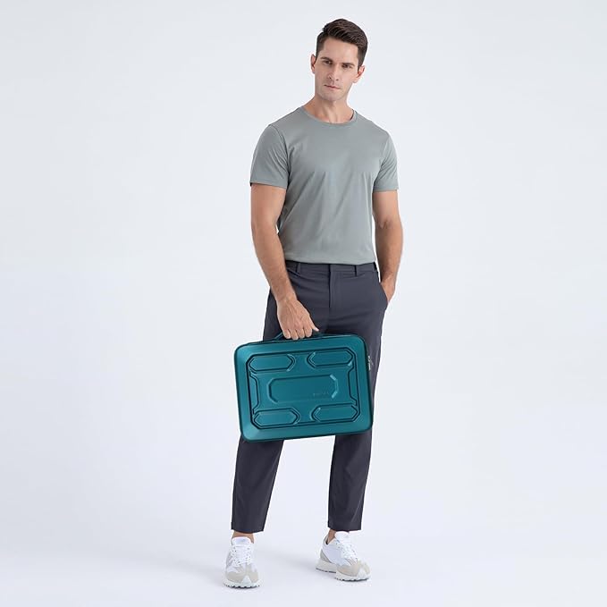 DOMISO 14 inch Laptop Sleeve with Handle Shockproof Computer Bag Waterproof EVA Protective Carrying Case for 14" ThinkPad E480/Yoga 920/13.5" Microsoft Surface Book/HP Pavilion 14 Stream 14, Teal
