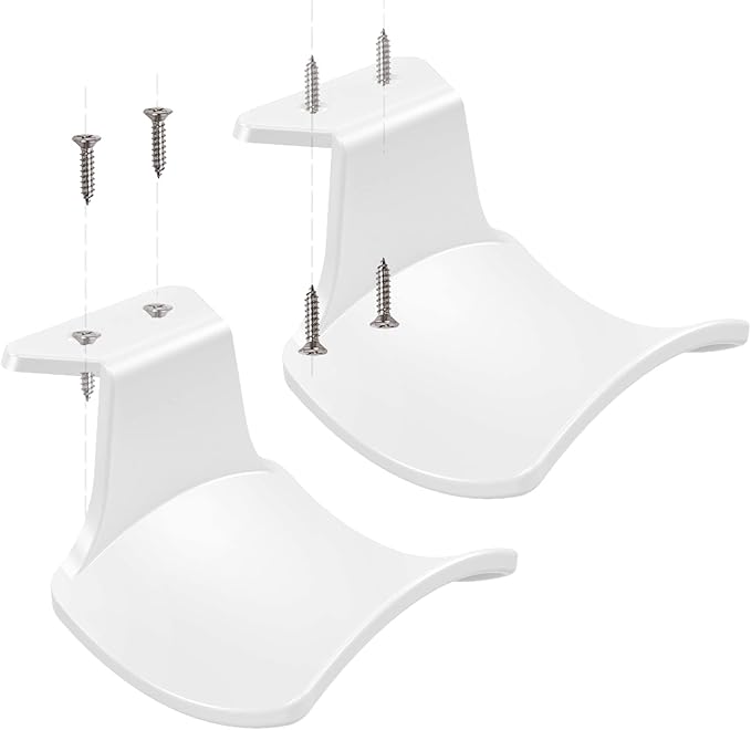 2-Pack Headphone Stand Hanger Wall Hooks, Save Space Headset Stand Holder for Universal Gaming Headset Airpods Max Sony Bose Beats, Strong Adhesive with Screws, White