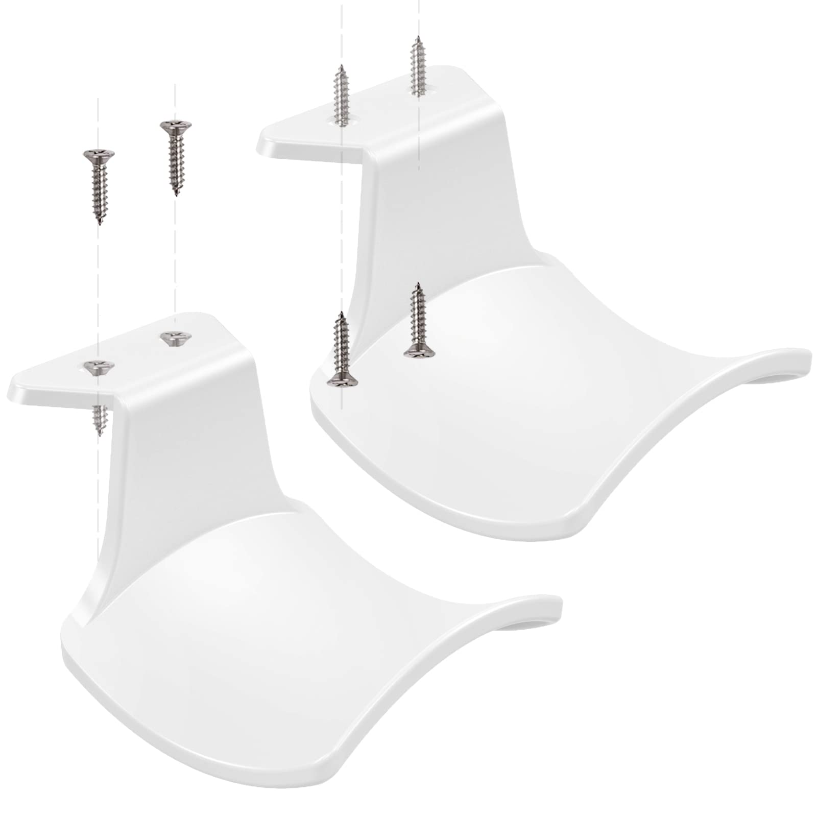 SIROLISA 2-Pack Never Fall Headphone Hook Wall Mount Headset Holder White
