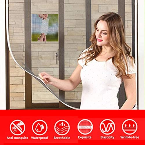 Window Screen Repair Kit Tape Fiberglass Repair Kit for Window Screen and Screen Door Tears Holes 3-Layer Strong Adhesive Window Screen Mesh Repair Waterproof Screen Repair Kit（2"×80"） Grey