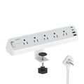 TESSAN Desk Clamp Power Strip 10 Ft with 2100J Surge Protector, Gray