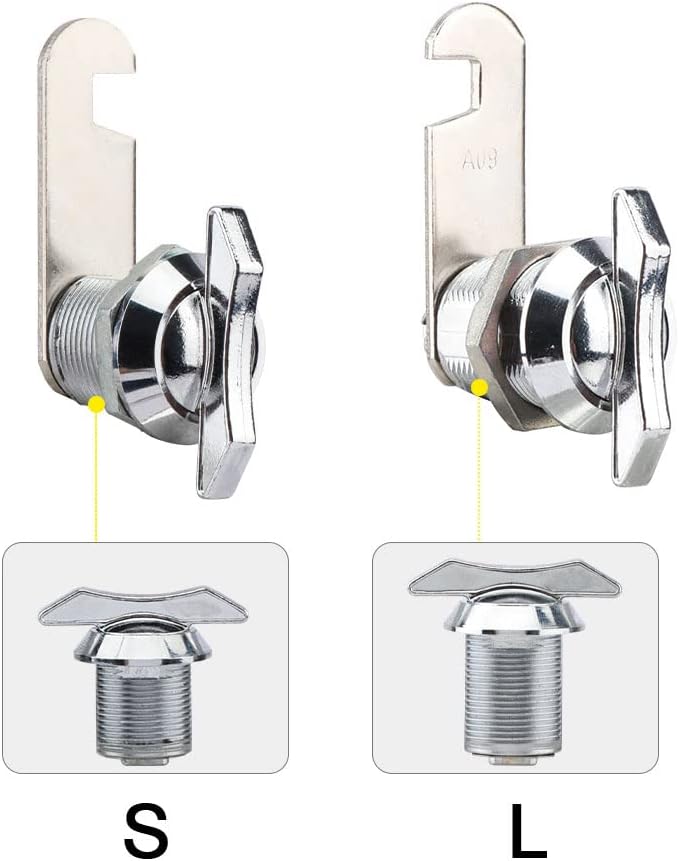 Thumb Operated Offset Cam Lock,Replacement Keyless Compartment Latch, Non-Locking Compartment Lock for RV, Camper, Vehicles, Storage Door Cabinet Mailbox Drawer(Color:S: 19 x 16mm)