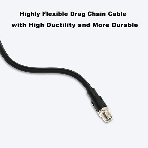 Alvin's Cables M12 X Coded 8 Pin Male to RJ45 Shielded Ethernet Cable M12 8 Position Cat6a Cable for Cognex Industrial Camera 20M/65.6ft