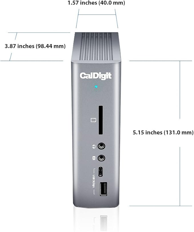 CalDigit TS3 Plus Thunderbolt 3 Dock - 87W Charging, 7X USB 3.1 Ports, USB-C Gen 2, DisplayPort, UHS-II SD Card Slot, Gigabit Ethernet for Mac & PC, Thunderbolt 4 Compatible (0.8m/2.62ft Cable)