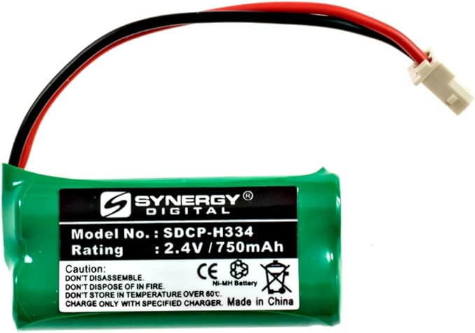 Synergy Digital Cordless Phone Batteries, Works with AT&T EL52253 Cordless Phone, (Ni-MH, 2.4V, 750 mAh) Ultra Hi-Capacity, Combo-Pack Includes: 2 x SDCP-H334 Batteries