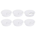 uxcell 6 Pcs 80mm (3.15 Inch) Desk Grommet, Plastic Cable Hole Cover, Wire Cord Cable Organizer for Home Office Computer Desk Cabinet, White