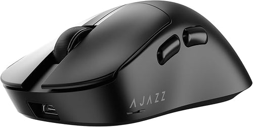 AJ179 V2 Wireless Gaming Mouse, Tri-Mode 2.4G/Bluetooth/Wired, 800mAh Battery Inside a 61g Ultra-Light Shell, 24000 DPI, 6 Programmable Buttons, Right-Handed Ergonomic, On-Board Memory – Black