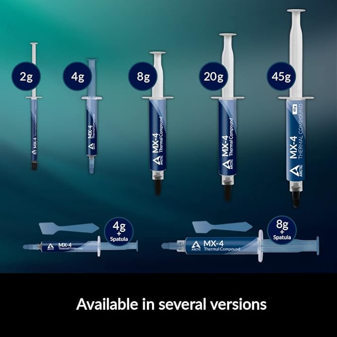ARCTIC MX-4 (4 g) - Premium Performance Thermal Paste for All Processors (CPU, GPU - PC), Very high Thermal Conductivity, Long Durability, Safe Application, Non-Conductive