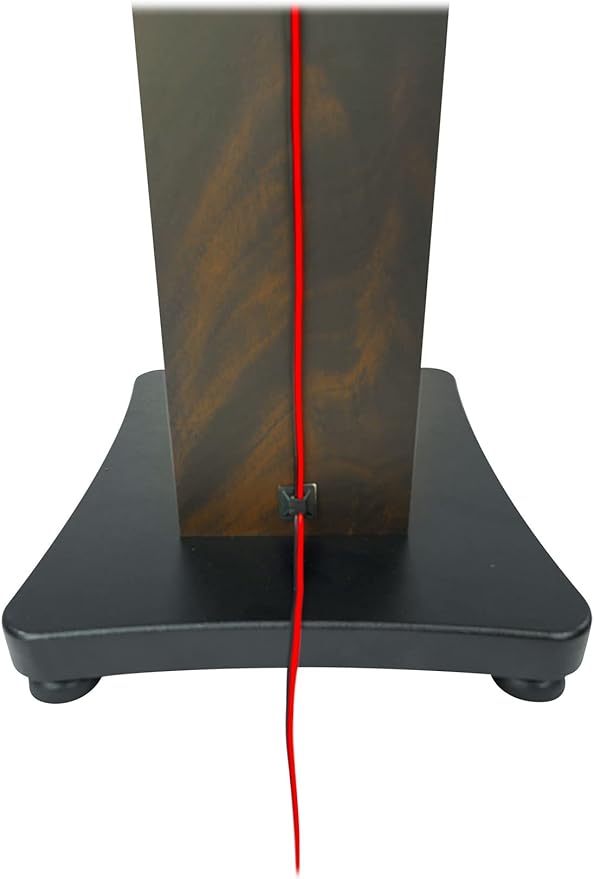 Rockville SS28D Premium 28" Dark Wood Speaker Stands, Solid MDF, Dual Top Plates, 100Lb Capacity, Stable Base for Home Theater & Hi-Fi Audio