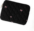 Cute Bow Graphic Carrying Laptop Bag Y2K Preppy Laptop Sleeve Case Bag Kawaii Pad Computer Protect Case Pouch (15-15.6 inch,Black)
