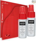 Sparkle Anti-Reflective Lens Cleaner Spray kit | (2) 1oz Glasses Cleaner Spray + (2) Microfiber Cloth for Eyeglasses, Sunglasses, Lenses, Screens and Camera Cleaning Kit (4 Piece Set)