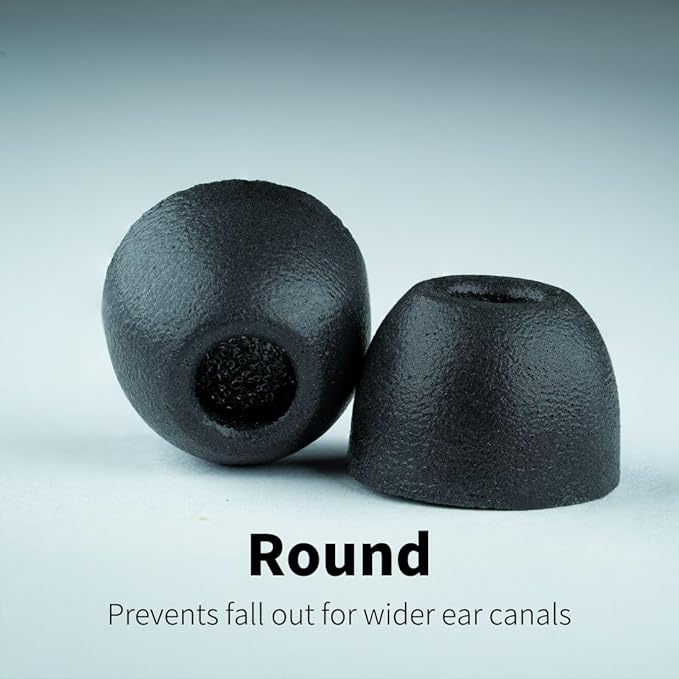 Comply 100 Core Series | Memory Foam Replacement IEM Ear Tips for Etymotic, Westone, Klipsch & More | Superior Noise Isolation, Ultimate Comfort, Secure Fit | Variety, Black, Medium (3 Pairs)
