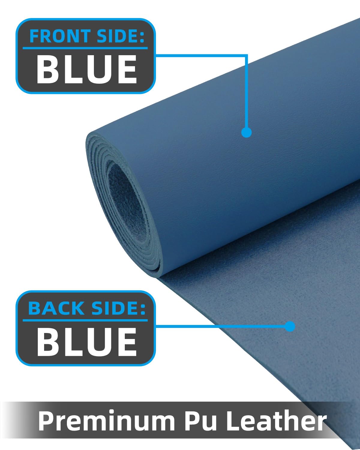 PULeather Non-Slip Desk Mat, Large Mouse Pad & Laptop Desk Pad - Waterproof Writing Pad for Office & Home (Grey Blue, 35.4" x 17")