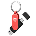 MOSDART 512GB USB C and A 3.2 150MB/s Dual Flash Drive with Keychain, Red