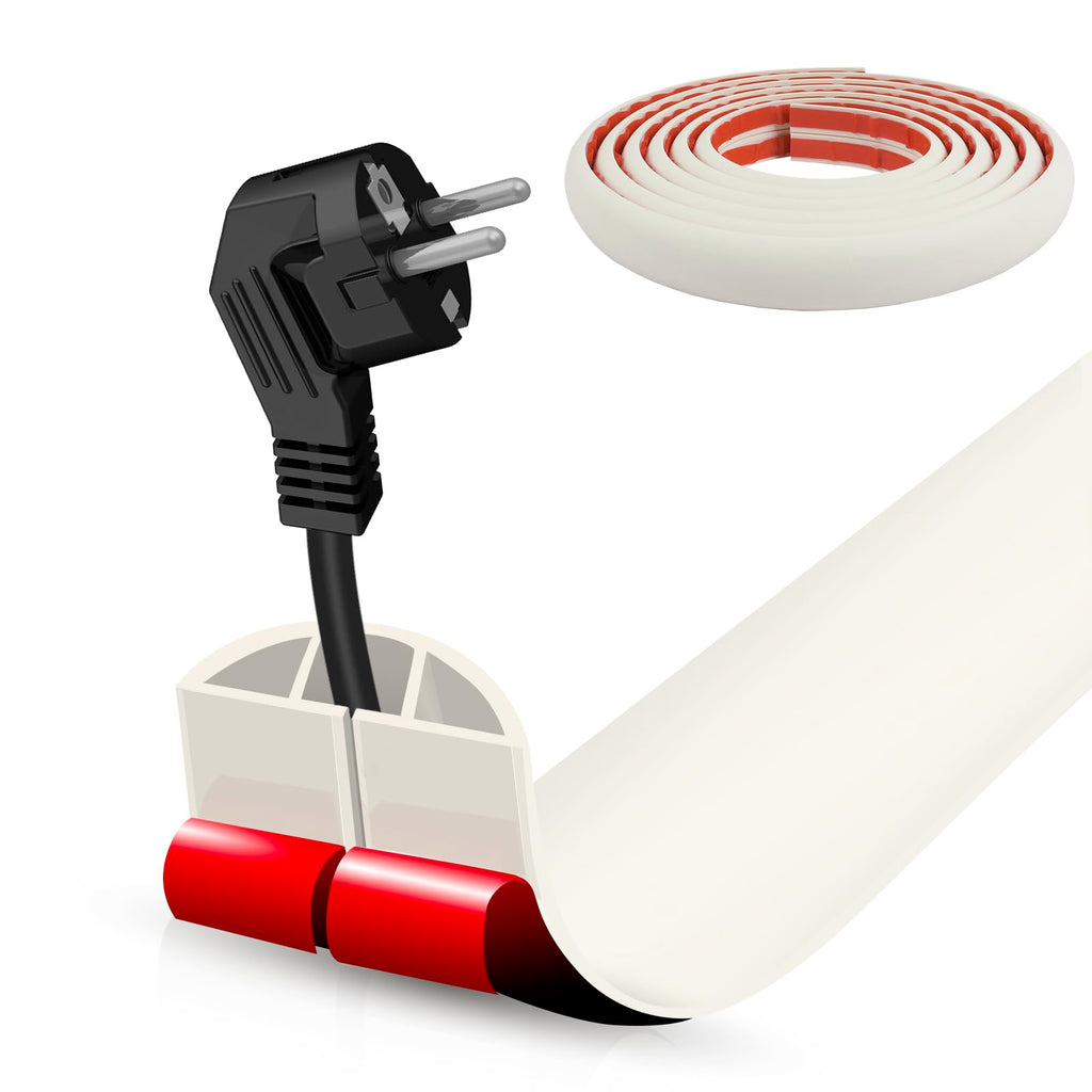 Floor Cord Cover Cable Cavity Self Adhesive Cord Hider Floor 10FT Floor Cable Management Power Cord Protector Floor Electric Cord Covers for Offices, Gym, Exhibitions (Beige, 1.18" x 20')