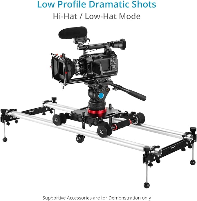 Proaim Fusion Video/Film Camera Dolly Slider with Track Ends. Runs on Tracks & Flat Surfaces. Payload up to 45.3kg /100lb. (DL-FUSN-01)
