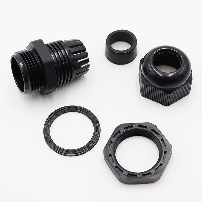 PENGLIN Cable Glands 1" NPT Nylon Cable Connector, Strain Relief Cord Connector, IP68 Waterproof Adjustable Locknut(1 Inch (8-Pack))