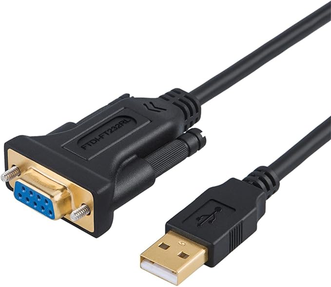 CableCreation USB to RS232 Serial Adapter (FTDI Chipset), USB to RS232 Gold Plated DB9 Serial Converter Cable for Windows 11, 10, 8.1, 8, 7, Vista, XP, 2000, Linux and Mac OS X, macOS, 6.6 Feet/2M