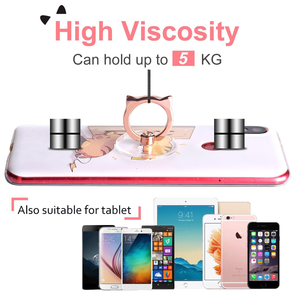 Cat Phone Ring Holder - EI Sonador Clear Cell Phone Ring Holder Transparent Stand Finger Grip (2 Gold Cat)