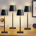 Fizrice 4 Pack Cordless Table Lamps, Portable Rechargeable Lamp, 6000mAh Battery Operated, 3 Color Dimmable LED Table Light for Restaurant/Bedroom/Outdoor Party/Camping/Cafe Night Light(Black)