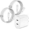 iPhone Charger,Dual Port USB C iPhone Charger Fast Charging Block,Super Fast Apple Double Type C Wall Chargers,2Pack 10FT Quick USB C Lightning Cable for iPhone 14 Pro Max/13 Pro/12/11/MiNi/XS/XR/8/SE