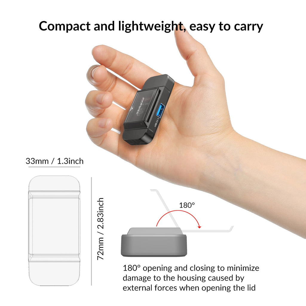 6-in-1 SD/TF Card Reader Adapter with SD Card Storage USB A & Type C Port & USB 3.0 Slots for Micro SD/SDHC/SDXC/MMC Memory Cards, Compatible with PC, MacBook, Chromebook, Android Phone, i-Phone