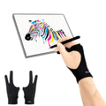 SPBMY Drawing Glove 2 Pack, Two-Finger Artist Glove for Drawing Tablet, Paper Sketching, iPad, Digital Art, Right Hand and Left Hand, Black, S: 2.95x7.48 Inches
