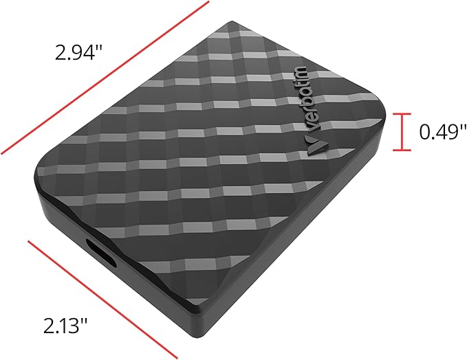 Verbatim 512GB Store 'n’ Go Mini External Solid State Drive USB 3.2 Gen 1 USB-C Connection - Diamond Black