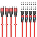 Magnetic Charging Cable (4 Pack, 3+3+6+6ft) 7Pin PD 60W USB C to USB Type C/Micro USB Fast Charging 540 Rotation Magnet Charger Cable Magnetic Phone Charger Data Cable for Smartphone Tablet Laptop
