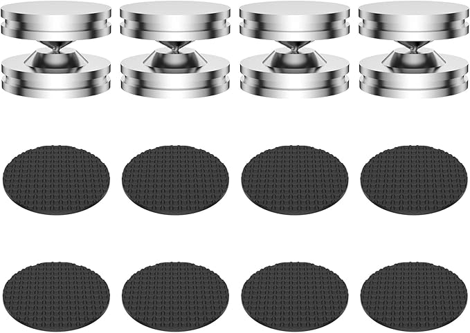 Audiocrast 4X HiFi Speaker Spikes, Isolation Stand Feet Pad, Stainless Steel Shock Absorber Vibration Dampener with Non-Slip Mats for Audio Speaker Subwoofer CD DVD Amplifier Turntable DAC