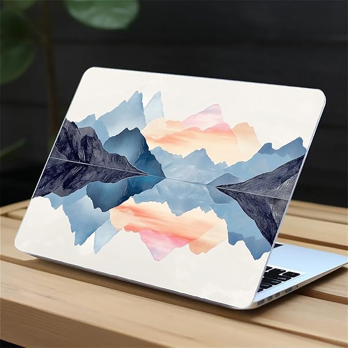 Compatible with MacBook Air 13.3 13.6 Inch Case 2022 2021 2020 2019 Plastic Hard Shell Case Cover,13.6 Air (A2681) M2 2022, Mountains and Water