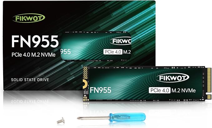 FN955 4TB NVMe SSD M.2 2280 PCIe Gen4x4, Up to 7300MB/s, 3D NAND TLC Flash Internal Solid State Drive, Configure SLC Cache, Storage and Memory Expansion for PS5 Laptop Desktop