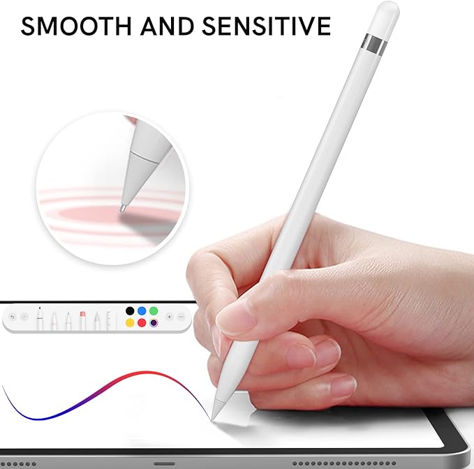 Delidigi 5 Pack Replacement Tips Compatible with Apple Pencil Pro/2nd Generation/1st Gen/USB C, Wear-Resistant iPencil Nibs Accessories Fine Point Precise Control Pen Like Tips