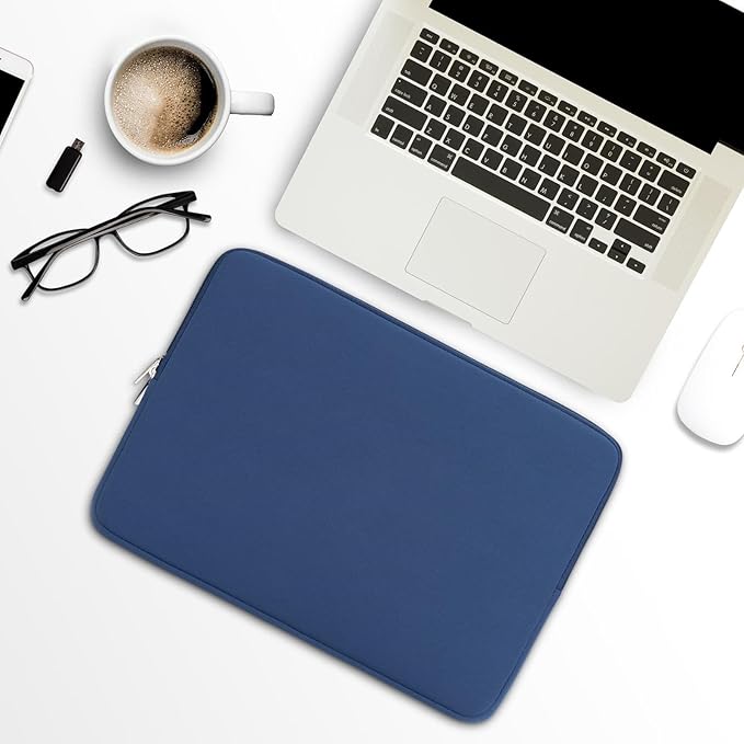 RAINYEAR 13 Inch Laptop Sleeve Compatible with 13.3" MacBook Air/Pro M1 M2 M3 M4 A3240 A3113 A2681 A2337 A1932 A2179 A2338 A1706 A1708 Carrying Protective Cover Soft Case (Navy Blue,Upgraded Version)