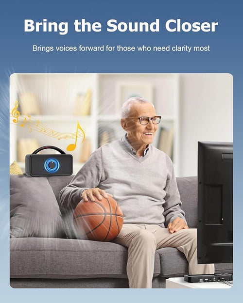 Ablefector Wireless TV Speaker, Portable TV Audio Amplifier for Hard of Hearing with Loud Volume&Voice Clarifying Mode, Smart TV Speakers with AUX/Optical/HDMI Input, 20-Hour Playing, Easy Plug & Play
