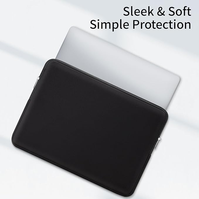 RAINYEAR 13 Inch Laptop Sleeve Compatible with 13.3" MacBook Air/Pro M1 M2 M3 M4 A3240 A3113 A2681 A2337 A1932 A2179 A2338 A1706 A1708 Carrying Bag Protective Cover Soft Case (Black, Upgraded Version)
