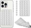 Silicone Double-Sided Suction Phone Grip Detachable Mount - Car Dashboard/Shower Phone Holder, Hands-Free For Selfies & Videos, TikTok, ASMR, Yoga - iphone & Android Compatible (White, Small)
