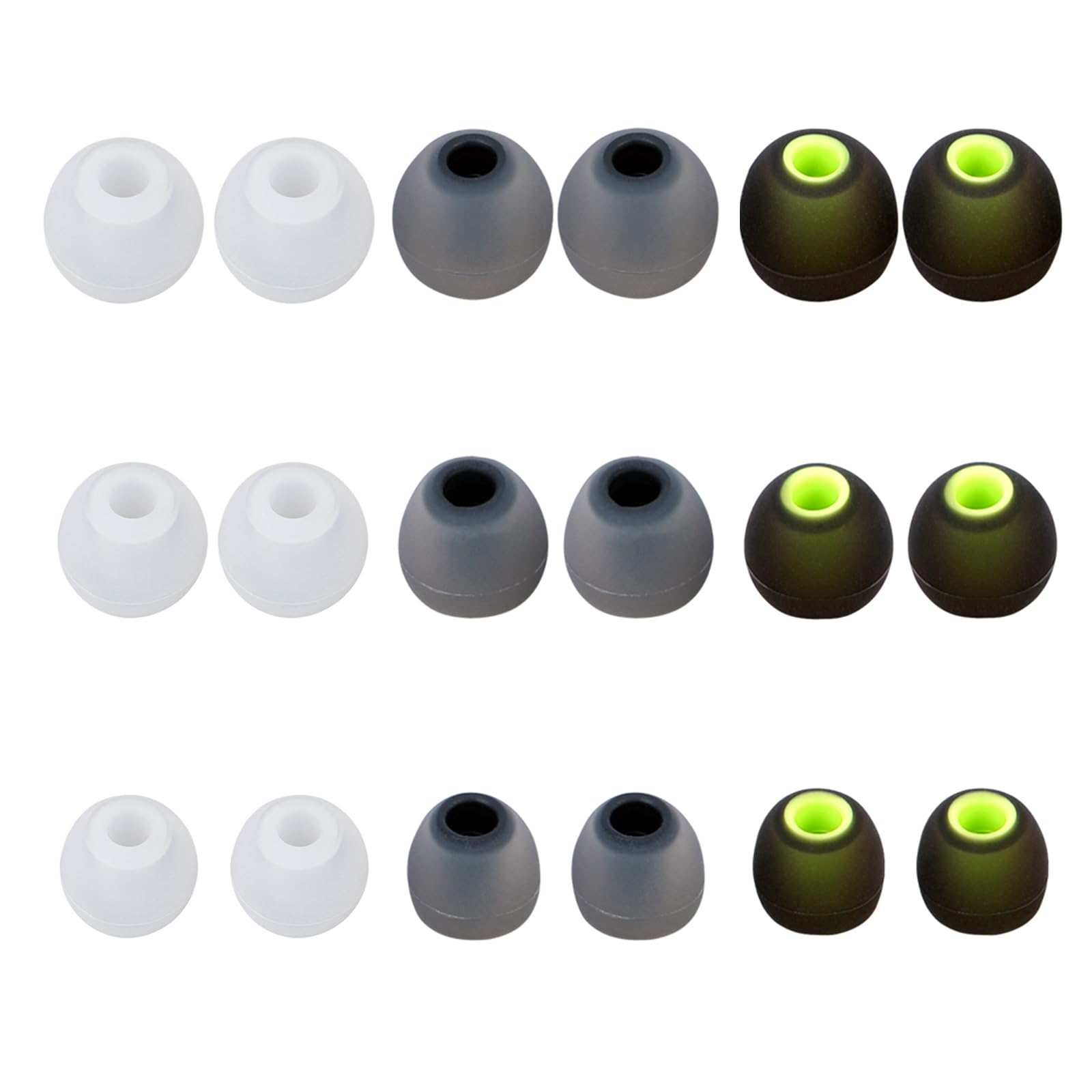 MMYQXI Earbud Replacement Tips Silicone Earbud Covers Fit for in-Ear Headphones (Inner Hole 3.8mm -5.1mm) 9 Pairs S/M/L
