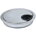 1 Pcs Desk Grommet 3-1/8" / 80 mm, Desk Cord Hole Cover, Cable Grommet Metal Zinc Alloy Materilal, Desk Hole Grommet for Home & Office Pc, Detachable Cable Cord Organizer-Bright Silver